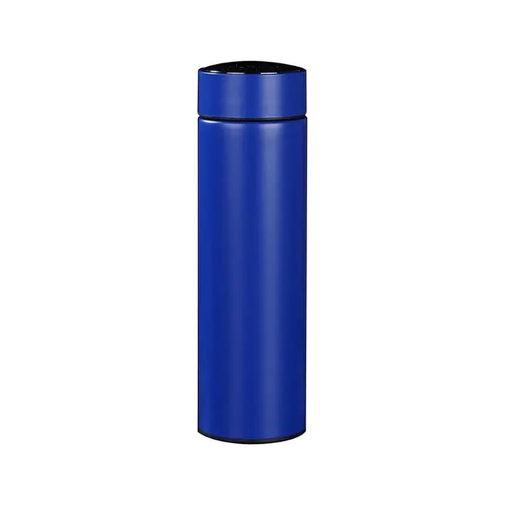 Термос Smarty, метален, двустенен, с индикатор, 500 ml, син