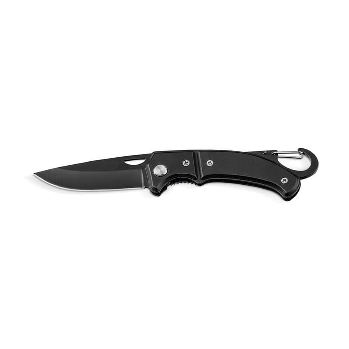 Джобен нож Fred, с карабинер, 10.1 х 1 х 2.9 cm, черен
