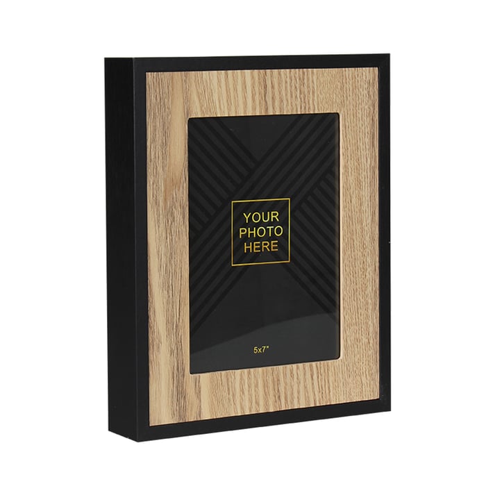 Splendid Рамка за снимка Davos, MDF, 21 х 26 cm, черна с дървени елементи
