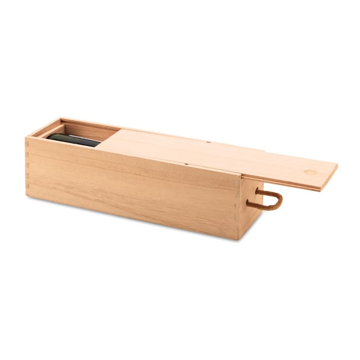 Кутия за вино Vinbox, дървена, с дръжка, 9.5 х 9.5 х 34.5 cm