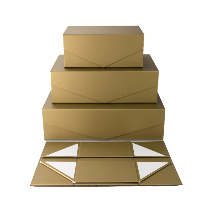 Office 1 Кутия Matt, с магнитно затваряне, сгъваема, 31 х 20 х 10 cm, златиста