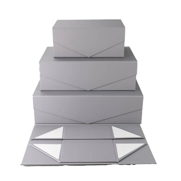 Office 1 Кутия Matt, с магнитно затваряне, сгъваема, 35 х 23 х 10 cm, сива