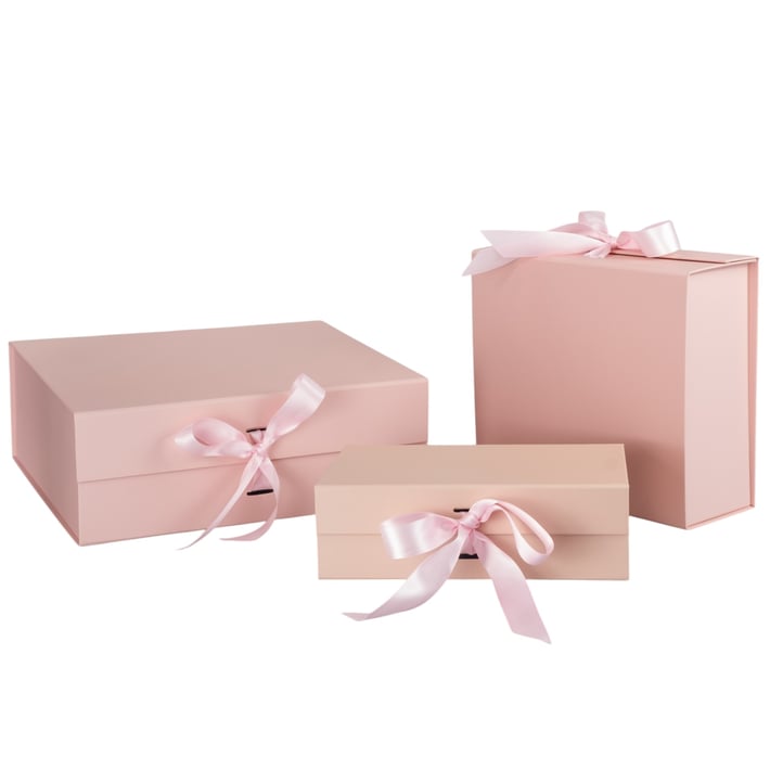 Office 1 Кутия Gift Box, с магнитно затваряне, сгъваема, 33 х 27 х 12 cm, розова