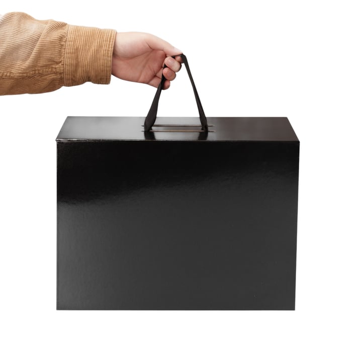 Office 1 Кутия Handle, сгъваема, 38 х 28 х 13.5 cm, с дръжки, черна