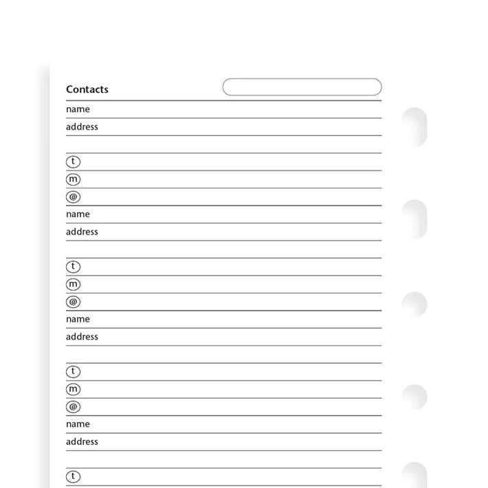 Filofax Пълнител за органайзер Pocket Value Pack, за имена, адреси и телефони
