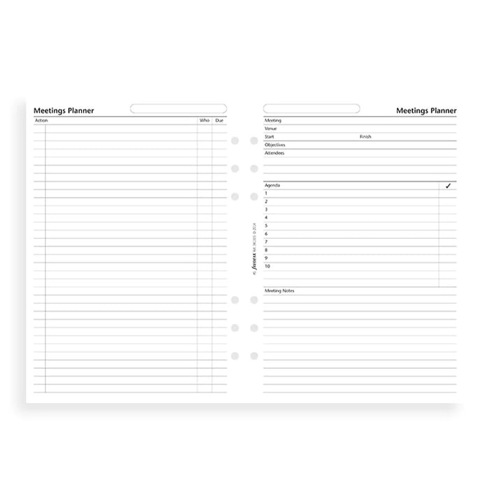 Filofax Планер за срещи, A5, бял