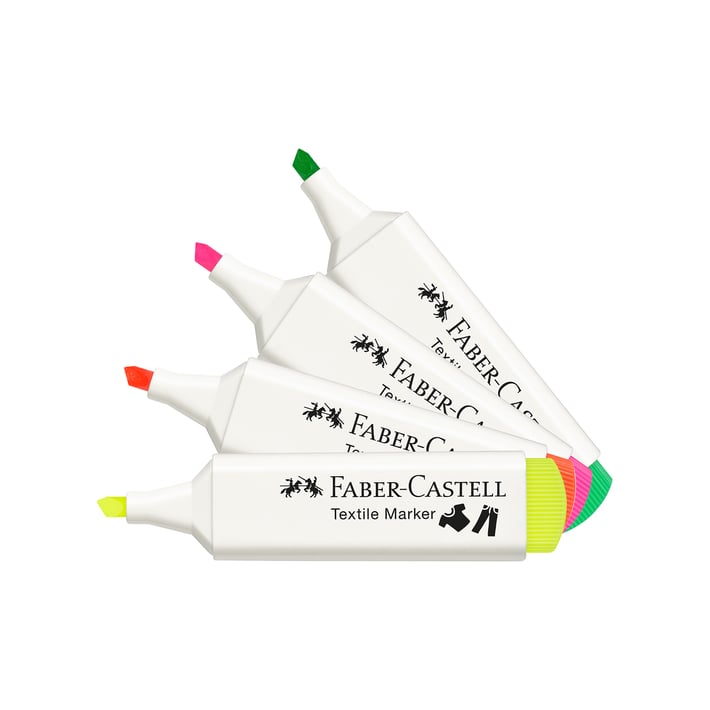 Faber-Castell Маркер за текстил, 4 неонови цвята
