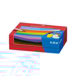 Faber-Castell Темперни бои, 20 ml, 6 цвята, в бурканчета