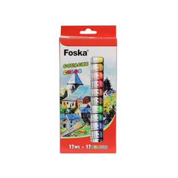 Foska Темперни бои, професионални, в тубички, 12 ml, 12 цвята