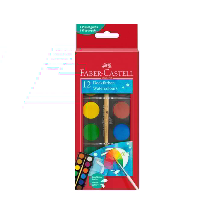 Faber-Castell Акварелни бои, 12 цвята, в малка кутия