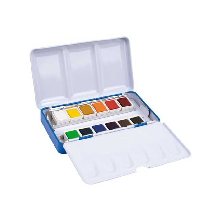 Milan Акварелни бои, 12 цвята, в метална кутия