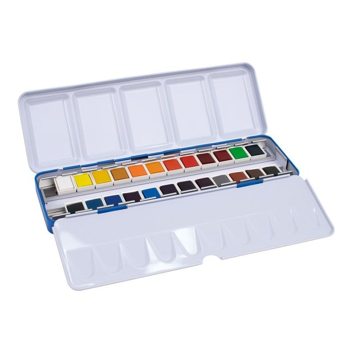 Milan Акварелни бои, 24 цвята, в метална кутия