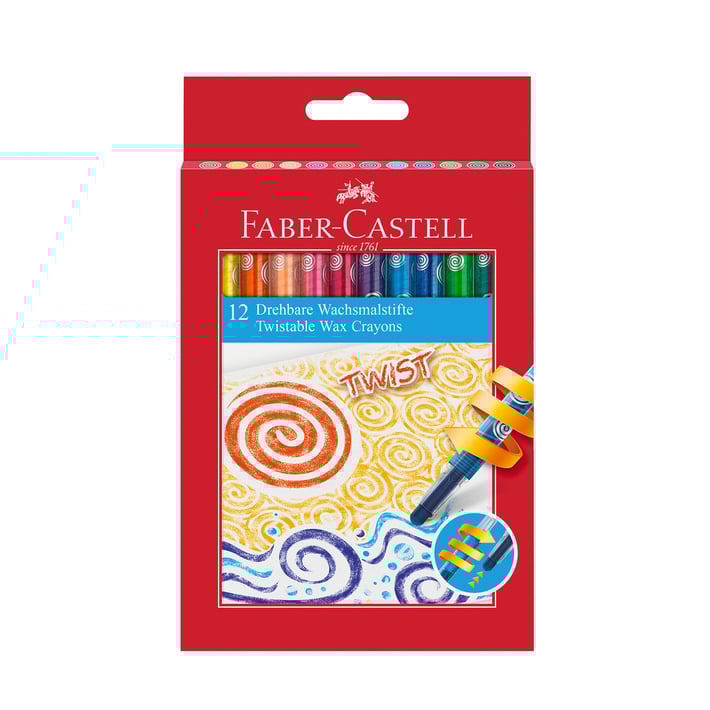 Faber-Castell Восъчни пастели Twist, 12 цвята