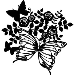 Marabu Шаблон Пеперуди и рози, 15 x 15 cm