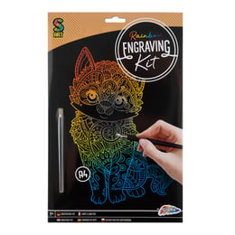 Grafix Комплект за издраскване Котка, А4, цветен