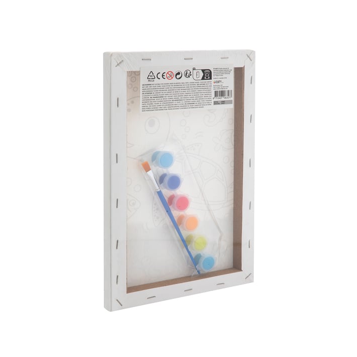 Grafix Платно за оцветяване Костенурка, по номера, с четка и бои, 297 x 195 mm
