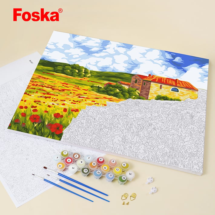 Foska Комплект рисуване по номера Макове, 40 x 50 cm