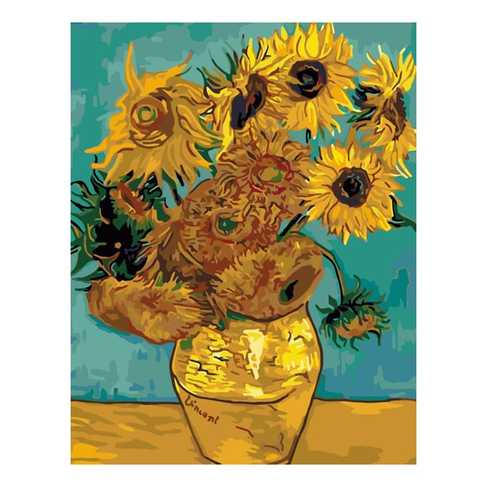 Foska Комплект рисуване по номера Слънчогледи, 40 x 50 cm