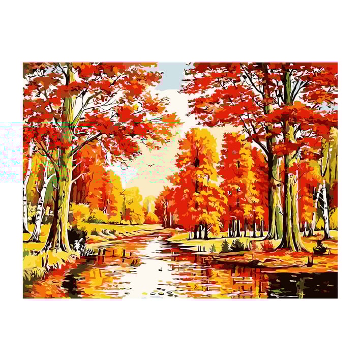Foska Комплект рисуване по номера Есен, 40 x 50 cm