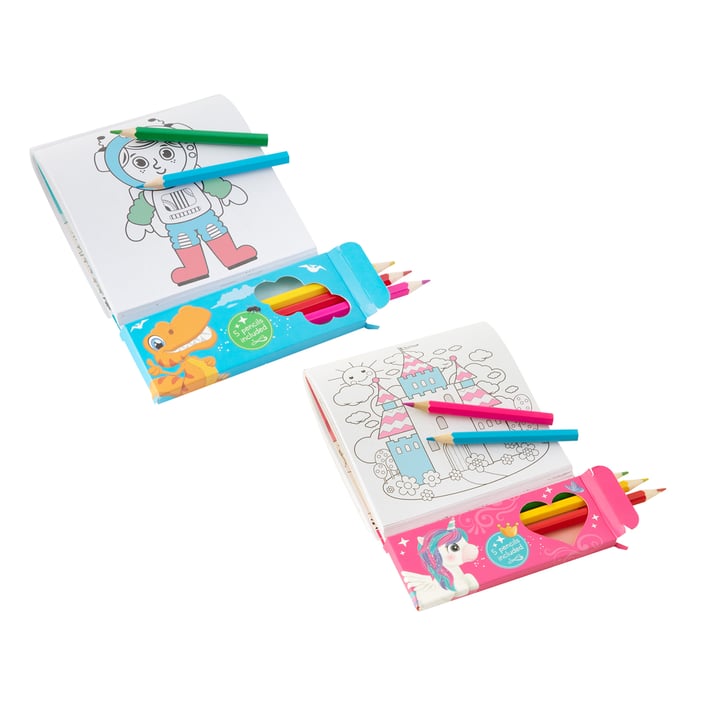 Grafix Книжка за оцветяване и дейности, асорти, с 5 молива, 48 броя