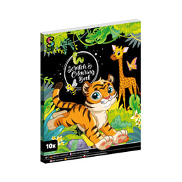 Grafix Комплект за издраскване и оцветяване Тигър, 10 листа