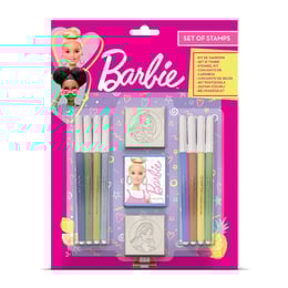 Multiprint Комплект Barbie, за момиче, с 2 печата и 8 флумастера