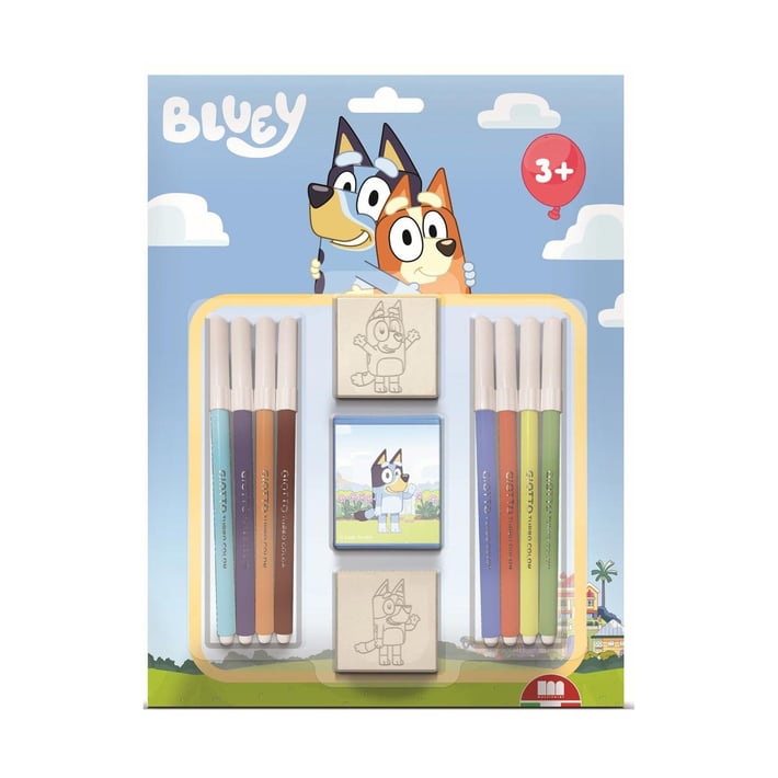 Multiprint Комплект Bluey, с 2 печата и 8 флумастера