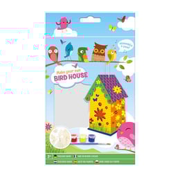 Moxy Къщичка за птици, мини, дървена, с четка и бои, асорти, опаковка 48