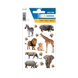 Herma Самозалепващи етикети Африкански животни, 3 листа