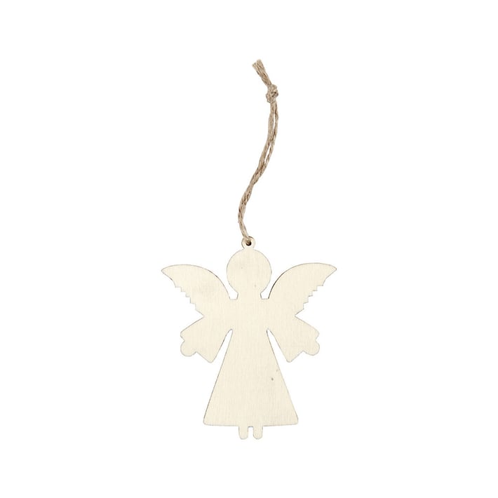 Creativ Company Коледен ангел за декорация, дървен, 8 х 7 cm, 4 броя