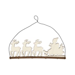 Creativ Company Коледна декорация Дядо Коледа, с шейна, дървена, 22 cm