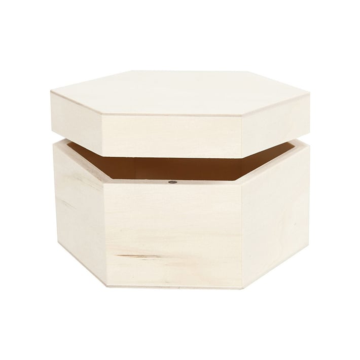 Creativ Company Кутия, шестоъгълна, дървена, 12 х 7 cm