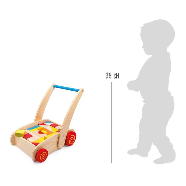 Small Foot Конструктор с количка, дървен, 33 части, 37 х 28 х 39 cm