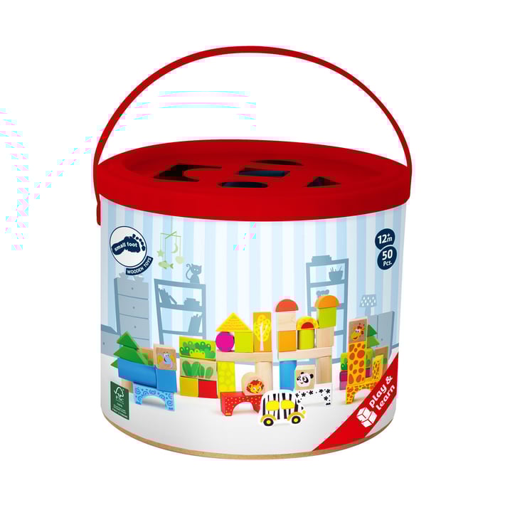 Small Foot Конструктор Зоопарк, дървен, 50 части