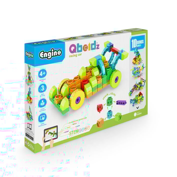 Engino Конструктор Qboidz - Състезателна кола, 10 в 1