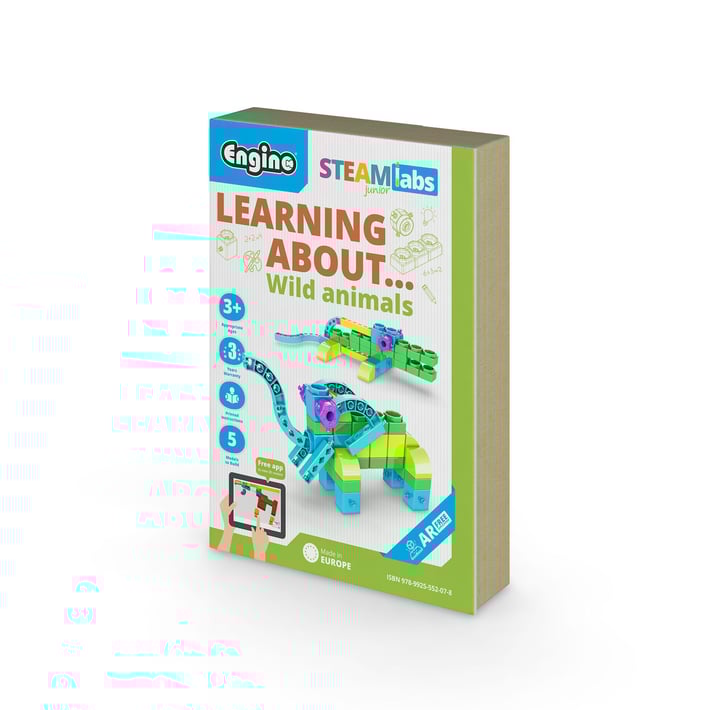 Engino Конструктор Steamlabs Junior - Научи за дивите животни