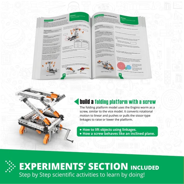 Engino Конструктор STEM Mechanics - Зъбни колела и валове