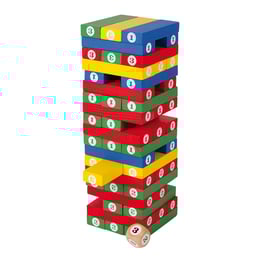 Small Foot Игра Дженга, цветна, с числа, 58 части