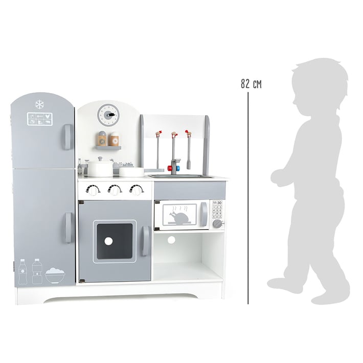 Small Foot Кухня за игра, с хладилник, дървенa, 83 х 33 х 82 cm