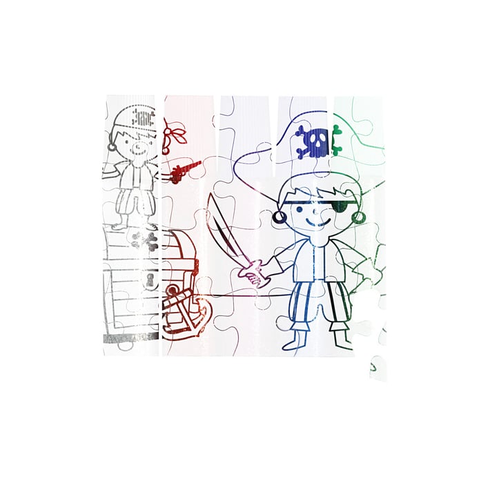 Creativ Company Пъзел за оцветяване, пирати, A5, 15 х 21 cm