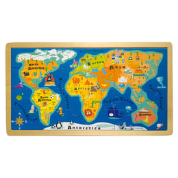 Small Foot Пъзел Карта на света, дървен, 24 части, 40 х 22 х 1 cm