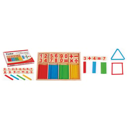 Foska Комплект математика, с цифри и пръчки, в кутия, дървени