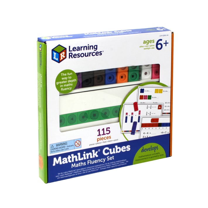 Learning Resources Кубчета Stem, математически, за сглобяване, 100 части