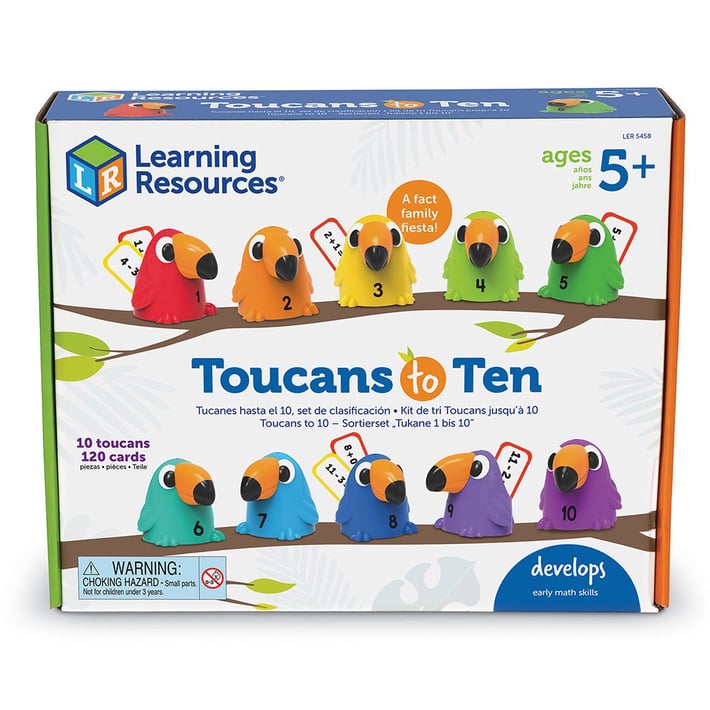 Learning Resources Комплект Тукани за сортиране, задачи, 10 фигурки, 120 карти