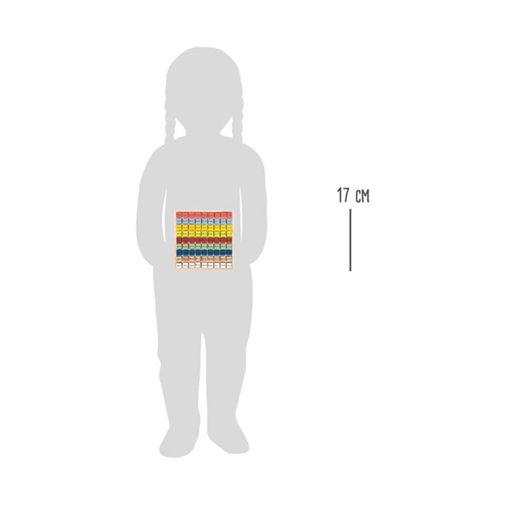Small Foot Таблица за умножение, дървена, цветна, 17 х 17 х 2 cm