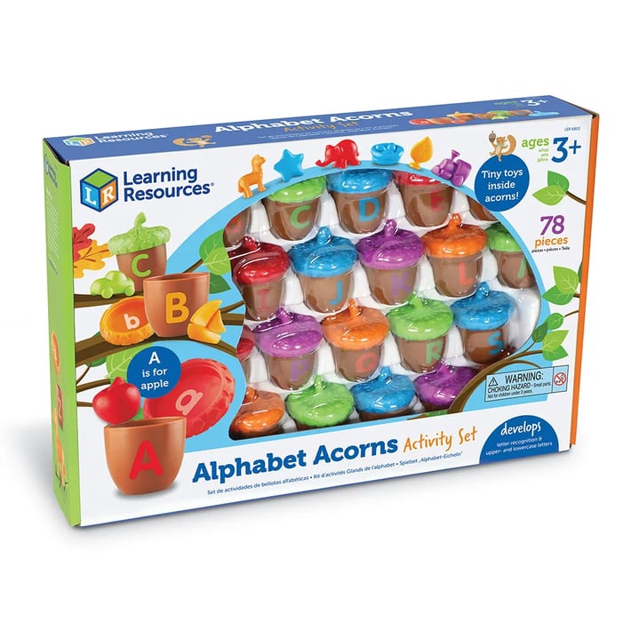 Learning Resources Жълъди с английската азбука, за сортиране и броене
