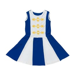 Мажоретен костюм, детски, размер 122 cm, възраст 7 години, синьо-бял