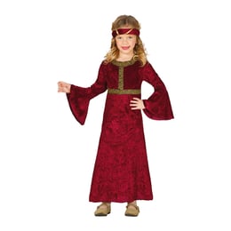 Костюм на Средновековна принцеса, за 5-6 годишни деца, червен