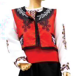 Елек Борил, за носия, с апликация, червен, 4 г