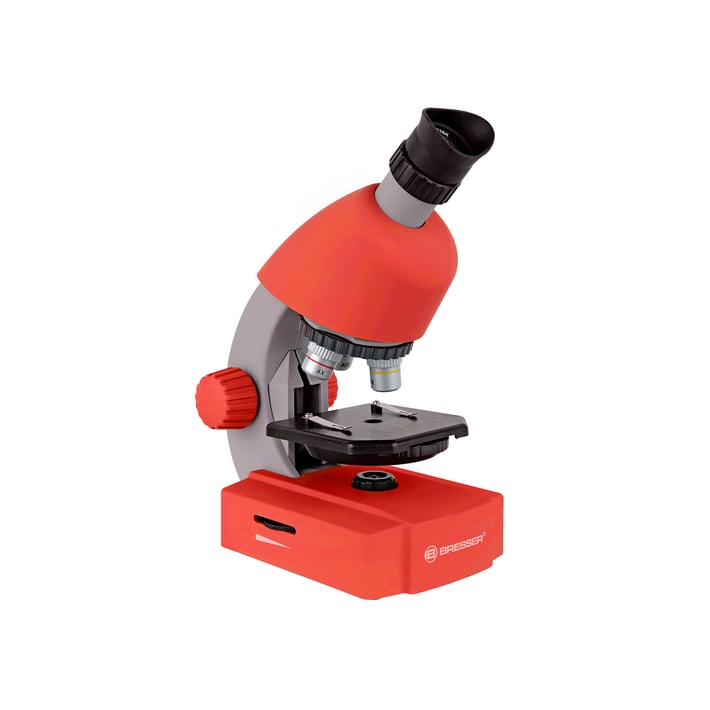 Bresser Микроскоп, детски, увеличение 40 - 640x, червен
